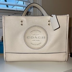 COACH Field Carryall Tote 30 with Stripe and Coach Patch